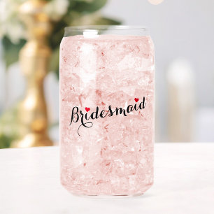 Elegante Chic bruidsmeisje hart bruiloft Bachelore Blikvorm Glas