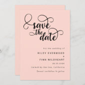 Elegante Chic bruiloft save the date Uitnodiging (Voorkant / Achterkant)