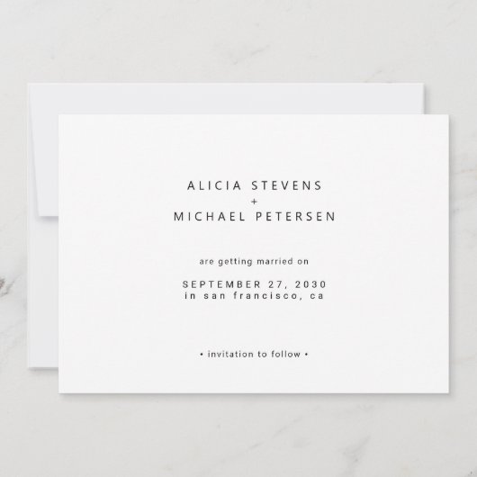 Elegante chic calligrafie script foto bruiloft save the date (Achterkant)