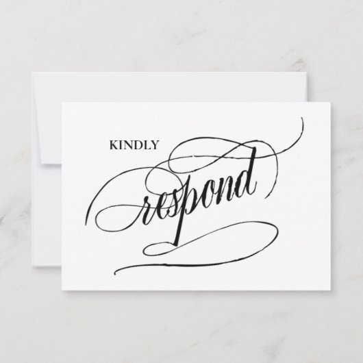 Elegante Chic Calligrafie Script RSVP-reactiekaart RSVP Kaartje (Achterkant)