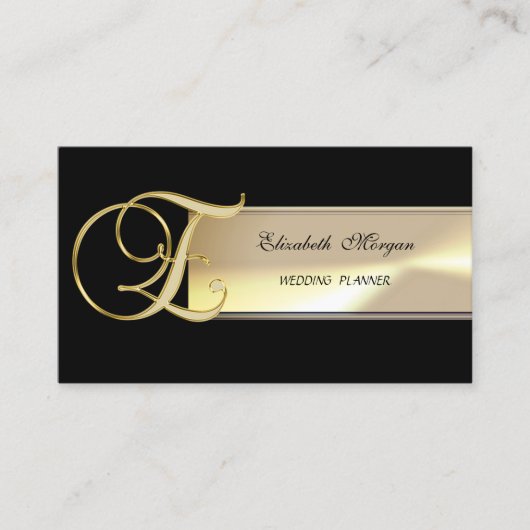 Elegante Chic Charmant Verfijnd-Monogram Visitekaartje (Voorkant)