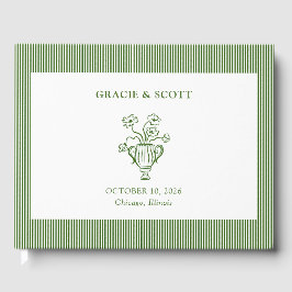 Elegante Chic Classic Forest Green Garden Wedding Gastenboek