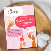Elegante Chic Cocktail drink thema 40e verjaardag Kaart