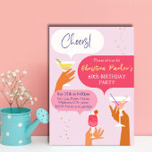 Elegante Chic Cocktail drink thema 60ste verjaarda Kaart