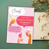 Elegante Chic Cocktail drink thema 70ste verjaarda Kaart