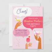 Elegante Chic Cocktail drink thema 75e verjaardag Kaart (Voorkant)