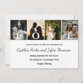 Elegante Chic Custom 4 foto's voor koppels bruilof Kaart (Voorkant)