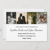 Elegante Chic Custom 4 foto's voor koppels bruilof Kaart (Voorkant)