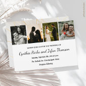 Elegante Chic Custom 4 foto's voor koppels bruilof Kaart