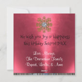 Elegante Chic Damask Foto Kerstmis Feestdagenkaart (Achterkant)