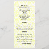 Elegante Chic Damask Wedding Program Rack Kaart (Achterkant)