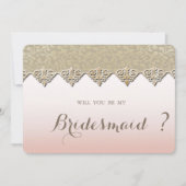 Elegante chic damast bruidsmeisje kaart (Voorkant)