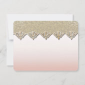 Elegante chic damast oefendiner voor de bruiloft kaart (Achterkant)
