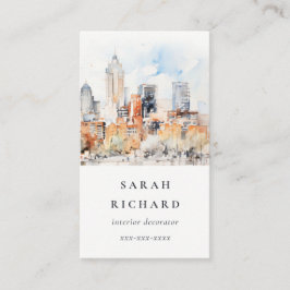 Elegante Chic Denver Colorado Skyline Waterverf Visitekaartje