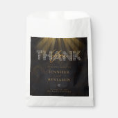 Elegante Chic Diamond Black Gold Wedding Bedankzakje (Voorkant)