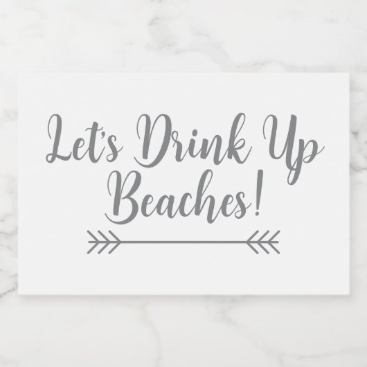 elegante chic DRINK OP STRANDEN | Sparkling Wijnetiket (Enkel label)