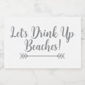 elegante chic DRINK UP STRANDEN | Sparkling Wijnetiket (Enkel label)