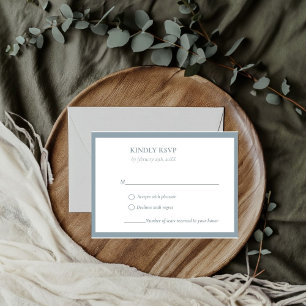 Elegante & Chic Dusty Blauwe bruiloft RSVP Kaartje