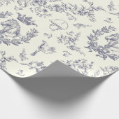 Elegante Chic Dusty Blue Equestrian Toile Cadeaupapier (Hoek)