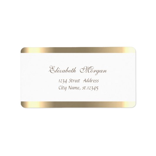 Elegante chic Eenvoudig, wit , gestreept Etiket (Voorkant)