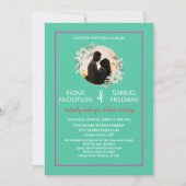 Elegante Chic Emerald Green Gold Custom Wedding Kaart (Voorkant)