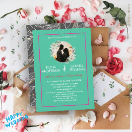 Elegante Chic Emerald Green Gold Custom Wedding Kaart