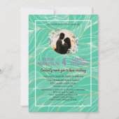 Elegante Chic Emerald Green Gold Custom Wedding Kaart (Voorkant)