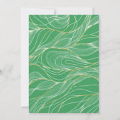 Elegante Chic Emerald Green Gold Custom Wedding Kaart (Achterkant)