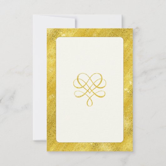 Elegante chic faux goud aangepaste bruiloft kaart (Achterkant)