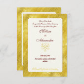 Elegante chic faux goud aangepaste bruiloft kaart (Voorkant / Achterkant)