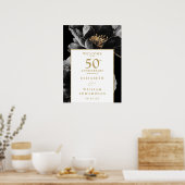 Elegante Chic Floral 50e Jubileum Welkom Teken Poster (Keuken)