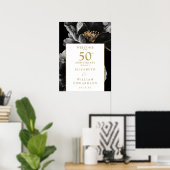 Elegante Chic Floral 50e Jubileum Welkom Teken Poster (Thuiskantoor)