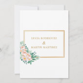 Elegante Chic Floral Goud lijst Wit Nuestra Boda Kaart (Achterkant)