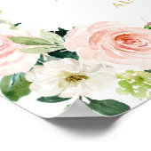 Elegante Chic Floral Welkom op onze bruiloft teken Poster (Hoek)