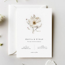 Elegante Chic Flower Minimalistische bruiloft Kaart
