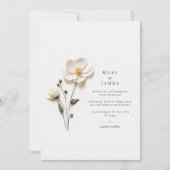 Elegante Chic Flower Minimalistische bruiloft Kaart (Voorkant)