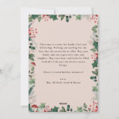 Elegante Chic Foto Kerstmis Kaart met Bericht (Achterkant)