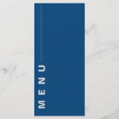 Elegante Chic Geel en Blauw Bloemen Trouwfeest Menu (Achterkant)