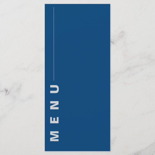 Elegante Chic Geel en Blauw Bloemen Trouwfeest Menu (Achterkant)