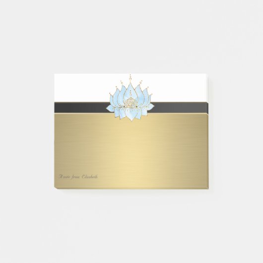 Elegante Chic Girly Faux Gold Lotus Post-it® Notes (Voorkant)
