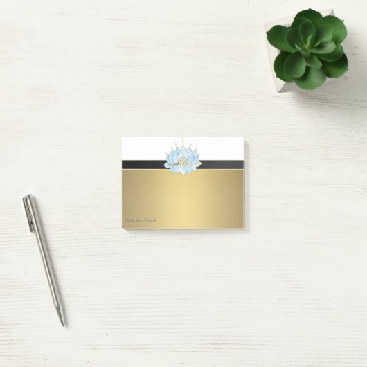 Elegante Chic Girly Faux Gold Lotus Post-it® Notes (Kantoor)