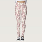 Elegante Chic Girly Roze Paarden Toile Leggings (Voorkant)