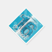 Elegante Chic Glam Blue Saffier Edelsteen Sweet 16 Servet (Hoek)