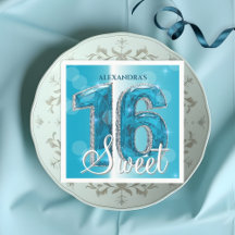 Elegante Chic Glam Blue Saffier Edelsteen Sweet 16
