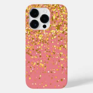 Elegante Chic Glitter Gold Pink Case-Mate iPhone 14 Pro Hoesje