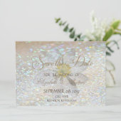 Elegante Chic, Glitters, Daisy Trouw Uitnodiging K (Staand voorkant)