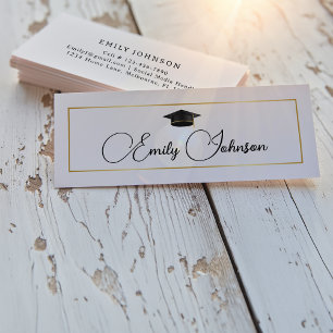 Elegante Chic Gold-Afstuderen en -netwerken Contactkaartje