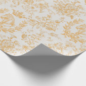Elegante Chic Gold Beige Equestrian Floral Toile Cadeaupapier (Hoek)