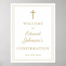 Elegante Chic Gold Border Bevestiging Welkomstbord