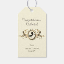 Elegante Chic Gold Equestrian Ribbon Crest Naam